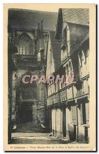 Cartes postales Lisieux Vieux Manoir Rue de la Paix et Eglise St Jacques