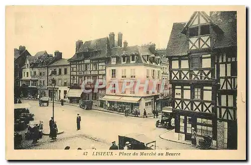 Cartes postales Lisieux Place du Marche au Beurre Cafe de la Halle au Beurre