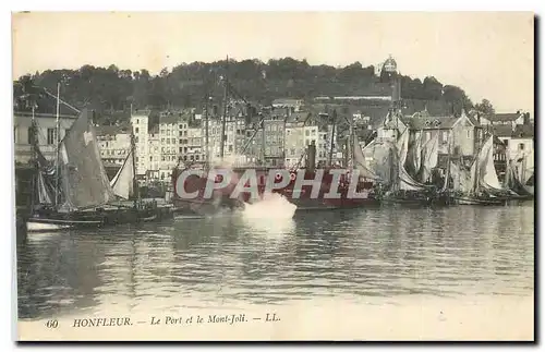 Cartes postales Honfleur Le Port et le Mont Joli Bateaux
