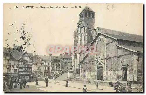 Cartes postales Lisieux Place du Marche au Beurre Coiffeur