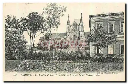 Cartes postales Lisieux Le Jradin Public et l'Abside de l'Eglise Saint Pierre