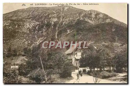 Cartes postales Lourdes Le Funiculaire du Pic du Jer Gare Inferieure