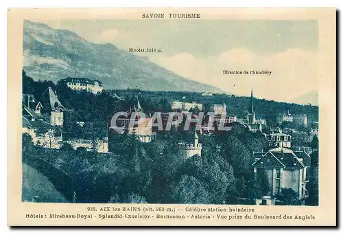 Cartes postales Savoie Tourisme Aix les Bains Celebere station balneaire