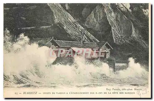 Ansichtskarte AK Biarritz Effets de Vagues a l'Etablissement des bains de la Cote des Basques