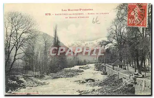 Cartes postales Les Hautes Pyrenees Bagneres de Bigorre Bords de l'Adour et Massif