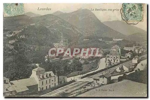 Cartes postales Lourdes La Basilique vue prise