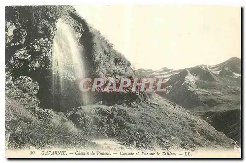 Cartes postales Gavarnie Chemin du Pimene Cascade et Vue sur le Taillon