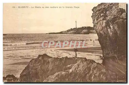 Ansichtskarte AK Biarritz Le Phare vu des rochers de la Grande Plage