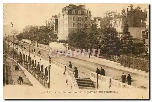 Cartes postales Pau Avenue Leon Say et Boulevard des Pyrenees