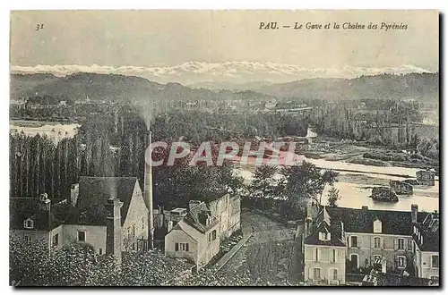 Ansichtskarte AK Pau Le Gave et la Chaine des Pyrenees