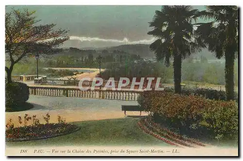 Cartes postales Pau Vue sur la Chaine des Pyrenees prise du Square Saint Martin