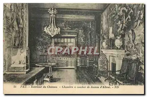 Cartes postales Pau Interieur du Chateau Chambre a coucher de Jeanne d'Albert