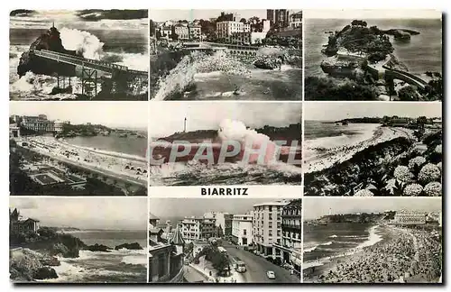 Ansichtskarte AK Biarritz Coucher de la Virge Port Vieux Basta Plage Phare Plage Maison basque