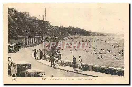 Ansichtskarte AK Biarritz La Plage de la Cote des Basques