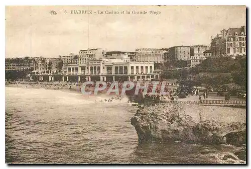 Cartes postales Biarritz Le Casino et la Grande Plage