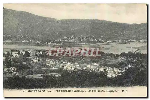 Ansichtskarte AK Hendaye B P vue generale d'Hendaye et de Fontarabie Espagne