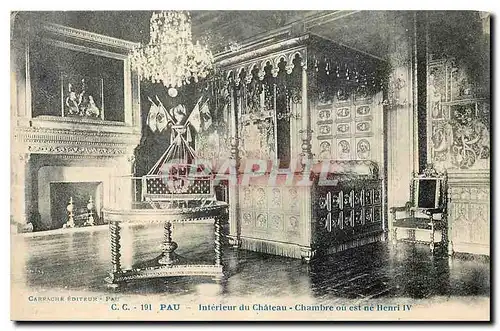 Cartes postales Pau Interieur du Chateau Chambre ou est ne Henri IV