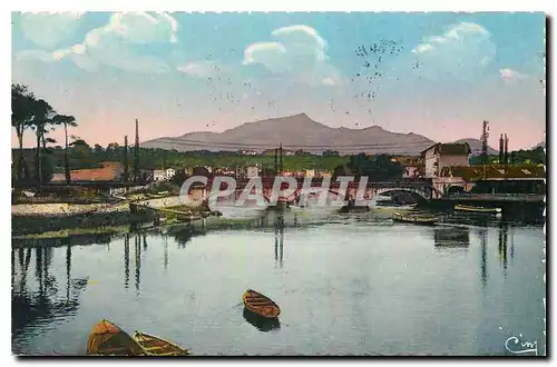 Cartes postales St Jean de Luz B P pont sur la Nivelle au fond la Rhune