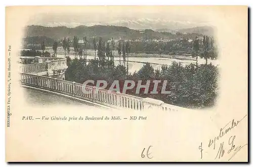 Cartes postales Pau vue generale prise du Boulevard du Midi