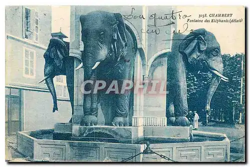 Cartes postales Chambery fontaine des Elephants detail