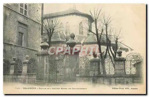 Cartes postales Chambery Grille de l'Ancien Hotel de Chateauneuf