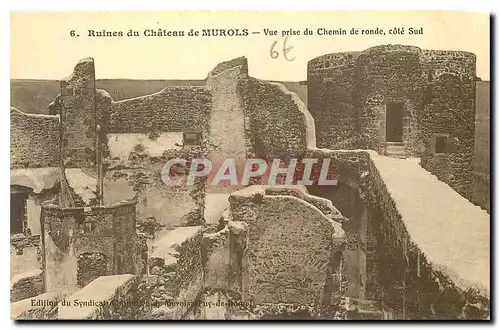 Cartes postales Ruines du Chateau de Murols vue prise du Chemin de ronde cote sud