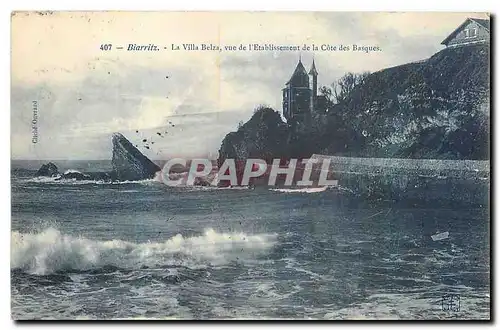 Cartes postales Biarritz la villa Belze vue de l'Etablissement de la cote des Basques