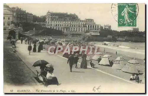 Cartes postales Biarritz vue d'ensemble de la Plage