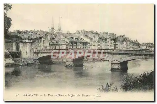 Cartes postales Bayonne le Pont du Genie et le Quai des Basques