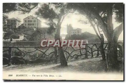 Cartes postales Biarritz vue vers la Villa Belza