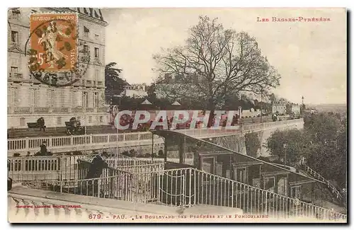 Cartes postales Les Basees Pyrenees Pau le Boulevard des Pyrenees et le Funiculaire