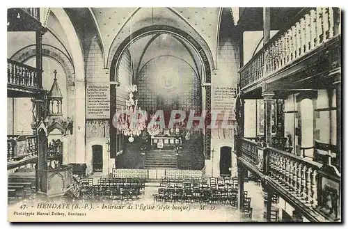 Ansichtskarte AK Hendaye B P Interieur de l'eglise Style Basque