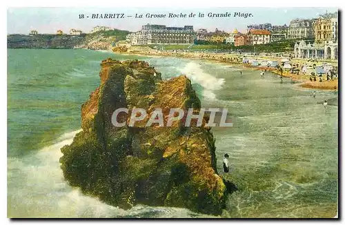 Cartes postales Biarritz la Grosse Roche de la Grande Plage