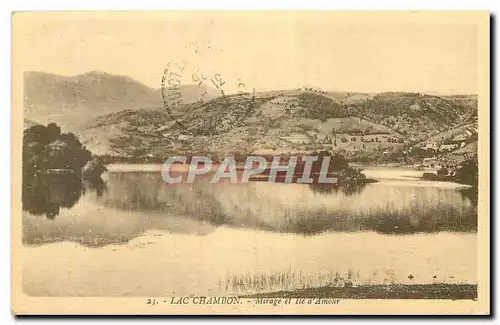 Cartes postales Lac Chambon Mirage et Ile d'Amour