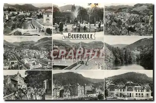 Cartes postales La Bourboule de G a D Les Ponts sur la Dordogne Le Jet d'Eau Vue generale Les Anes Les Ponts et