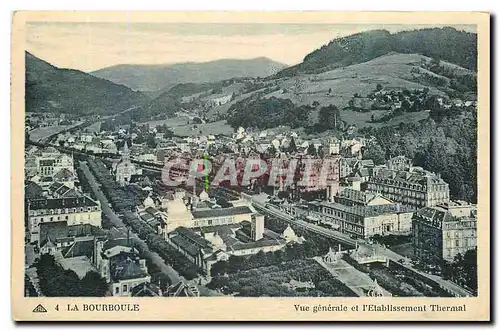 Cartes postales La Bourboule Vue generale et l'Etablissement Thermal