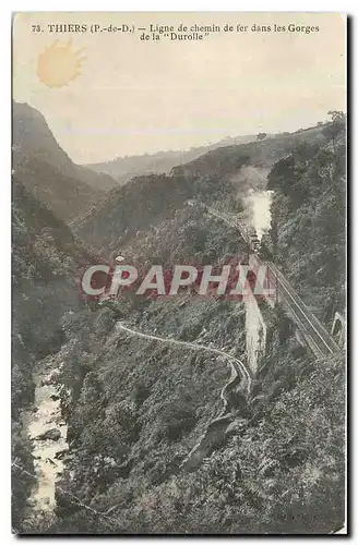 Ansichtskarte AK Thiers P de D Ligne de chemin de fer dans les Gorges de la Durolle Train