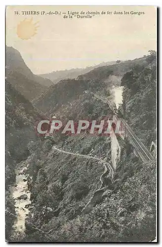 Cartes postales Thiers P de D Ligne de chemin de fer dans les Gorges de la Durolle Train