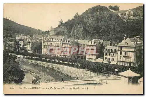 Cartes postales La Bourboule La Roche des fees et les Hotels