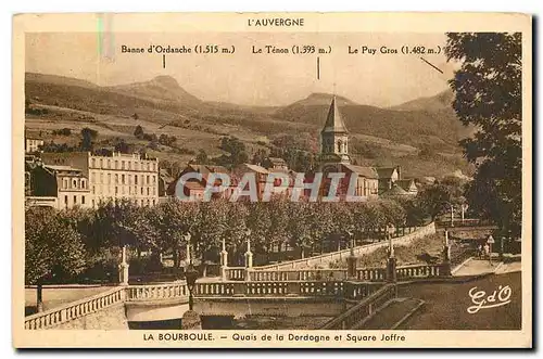 Ansichtskarte AK L'Auvergne La Bourboule Quais de la Dordogne et Square Joffre