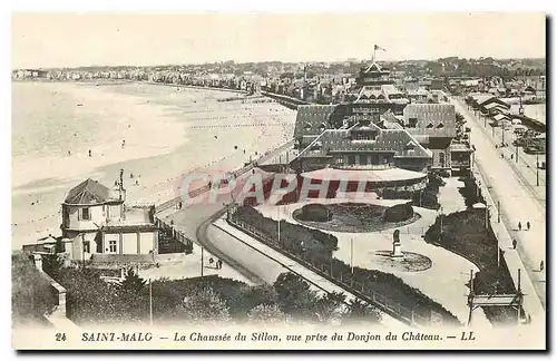 Cartes postales Saint malo La Chaussee du Sillon vue prise du Donjon du Chateau