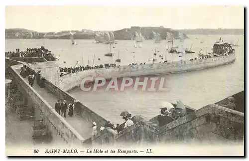 Ansichtskarte AK Saint Malo Le Mole et les Remparts