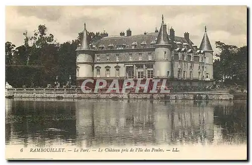 Ansichtskarte AK Rambouillet Le Parc Le Chateau pris de l'Ile des Poules