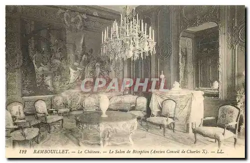 Ansichtskarte AK Rambouillet Le Chateau Le Salon de Reception Ancien Conseil de Charles X