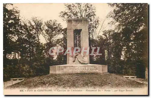 Ansichtskarte AK Foret de Compiegne Clairiere de l'Armistice Monument du matin