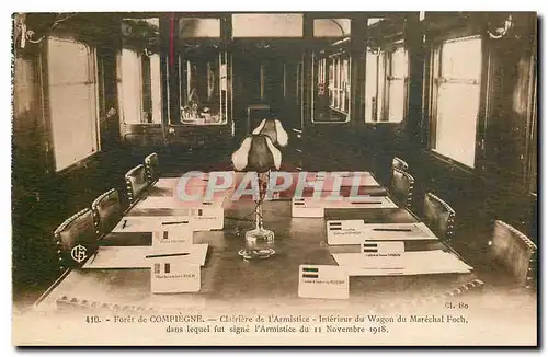 Cartes postales Foret de Compiegne Clairiere de l'Armistice Interieur du Wagon du Marechal Foch dans lequel fut