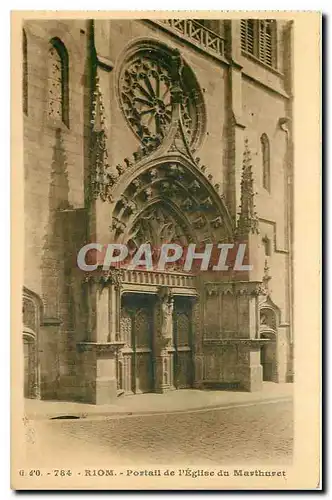 Ansichtskarte AK Riom Portail de l'Eglise du Marthuret