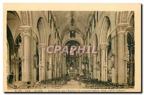 Cartes postales Riom Interieur de l'Eglise St Amable Mon hist