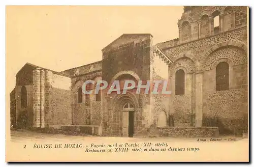 Cartes postales Eglise de Mozac Facade Nord et Porche