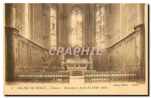 Cartes postales Eglise de Mozac Choeur Boiseries et Autel